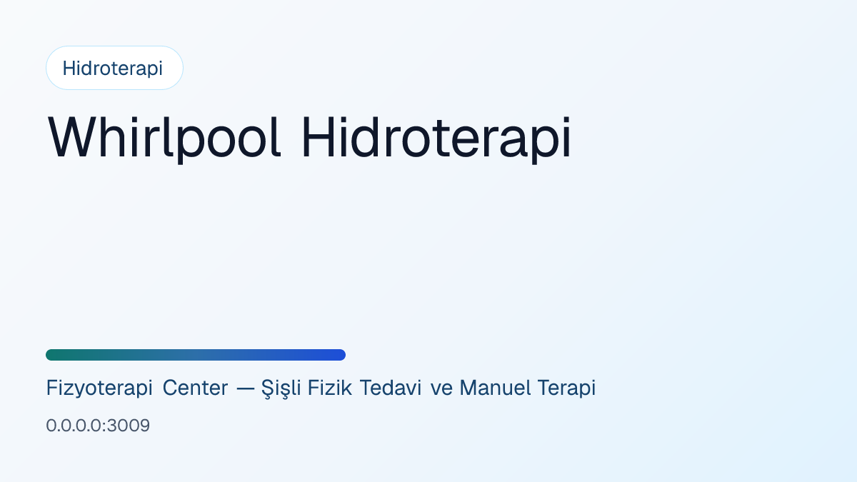 Whirlpool Hidroterapi