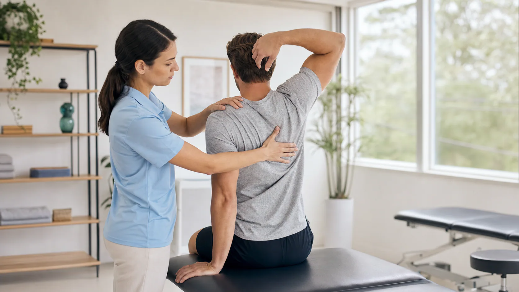Osteopati Nedir? Yaklaşım, Değerlendirme ve Sınırlar için fizyoterapi değerlendirmesini temsil eden klinik görsel